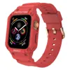 Case for Apple Watch Band 41m 45mm 42 mm 40/38 Watchstrap van toepassing op IWatch Series 7 6 5 4 SE TPU Beschermende deksel Siliconenarmband