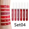 6PCS Matte Lipstick Liquid Lipgloss Lip Gloss Staina Makijaż dla kobiet lub dziewcząt Długotrwałe usta Makeup A-04