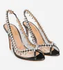 Sommarvarumärken frestelse sandaler skor kvinnor stilett klackar kristaller utsmyckning läder dam gladiator sandalias elegant promenad