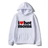 Men's Hoodies Sweatshirts I Love Moms Funny Red Heart Hoodie Women Casual printed Top Pullover s Clothing 230206
