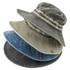 Berets Washed Cotton Bucket Hat Striped Boonie High Quality UV Protection Sun Hats Bob Panama CapBerets Delm22