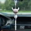 Décorations intérieures Pendentif de voiture Bowknot Coeur Strass Rétroviseur automatique Ornements suspendus Accessoires de décoration Bling Cadeaux féminins