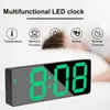 Digital Alarm Clock LED Screen Electronic Large Number Display s Table s With Voice Control Function 220426