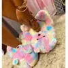 2022 Pantofole Teddy Bear Cute Ladies Winter Warm Home Slides Peluche Teddy Bear Pantofole Cartoon Peluche Donna Furry Flip Flop Scarpe G220730