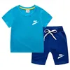 100% Cotton Children Short Sleeve Sets Suit Summer Toddler T-shirt Shorts 2pcs/set Boys And Girls Leisure Wear Outfits Trendy New