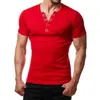 Męskie koszulki Męskie Krótko-rękawoevowe swobodne atletyczne koszulka T-shirt brat metalowy przycisk Designmen's Męskie