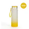 Stock Sublimation Water Bottle 500ml Frosted Glass Water Bottles Gradient Blank Tumbler Drink Ware Cups 2022