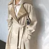 Deat Autumn Fashion Fashion Long Lappel Collar Sashe Womens Trench Coat High End Inglaterra Roupos de estilo MX119 220804