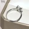 Cluster Rings Fashion Cushion Cut Real 925 Sterling Silver Ring Finger For Women Jewelry Luxury Wedding Engagement Gift PersonalizedCluster