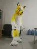 Festival dres amarelo husky lobo cão mascote trajes carnaval hallowen presentes unisex adultos fancy partido jogos outfit feriado celebração cartoon personagem roupas