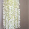 20PCS Artificial Wisteria Silk Flowers Hanging Wed Decor Flower Garland for Home Garden el Wedding ation 220329