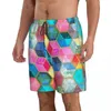 Herren Shorts Crystal Honeycomb Cubes Hexagon Herren Strandtasche Böhmischer Badeanzug Schnell trocknende Herren Badehose Surfen BoardshortsHerren