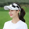 Lattice Print Fashion Empty Top Cycling Sports Sunscreen Sun Visor Elastic Adjustable Tennis Hat Baseball Cap Gorras 220617