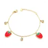 Catena a maglie 2022 Bracciali fragola in acciaio inossidabile per le donne Braccialetto di frutta in oro Chiusura Braccialetti Charms gioielli Pulseras MujerLink Lars22