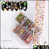 Aufkleber, Abziehbilder, Nagelkunst, Salon, Gesundheit, Schönheitsset für Weihnachten, Halloween, Transferpapier, Nägel, Dekorationen, Tipps, Maniküre-Werkzeuge, 4 cm, 10 Stück / B