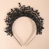 Coiffes de luxe en cristal noir couronne de mariage mode à la main demoiselle d'honneur bijoux de cheveux diadèmes accessoires de mariée pour femmes casque