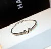 Fashion Bangle Simple Micro Inlaid Diamond Word Lady Bracelets for Women Temperament Exquisite Luxury Bangle Jewelry GC878