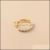 Klusterringar smycken äkta 925 Sterling Sier Seashell Pearl Chain Open Ring Korean Stil Dubbelskikt justerbar för kvinnor Drop Deliver