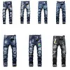 Męskie markowe dżinsy w trudnej sytuacji Ripped Biker Slim Fit motocykliści Denim dla moda męska Mans czarne spodnie pour hommes