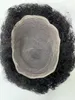 Sostituzione dei capelli umani vergini indiani ondulati da 8 mm legati a mano # 1b parrucchini pieni di pizzo per uomo nero in America consegna espressa veloce