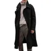 Cappotto invernale da uomo in misto lana Cappotto termico a maniche lunghe Tinta unita Semplice stile retrò Trench da uomo per situazioni aziendali T220810