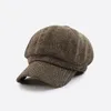 Berets Wuaumx 2022 Twill Sboy Cap for Men Women Autumn Tweed Hat Octagonal Hat Vintage Artive Hats Hats Retro Baseball Caps Chapeauberets