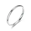 9 Storlek 2mm Titanium Stål Tunna Band Ringar för Dam Koreansk Ren Färg Mode Små Ring Smooth Par Ring Lover Smycken