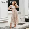 Sexy V Neck Evening Women Maxi Dress Maxi Dress Elegante Maglie Long Sequestre Night Night Autunno Lady Autunno Plus size Abito da festa 210322