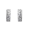 本物の925スターリングシルバーパンドラスタイルダブルバンドPave HoopEarrings Luxury Weding Gift for Women Girls Jewelry Brincos 290058C01