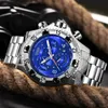 ساعة Wristwatches Watches Watches Watch Mens Quartz Stafless Steel Clock Fashion Chronograph Man Relogio Masculino Wach