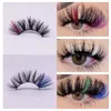 Mix Color 20mm Faux Mink Lashes Ombre Colorful Eyelashes Bulk Dramatic Fluffy False Eyelash Party Colored Lashes For Cosplay