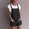 2020 Fashion Women Summer Jumpsuits Casual Strappy Pockets Solid Short Rompers Cotton Dungarees Bib Overalls Beach Party Pants T200704