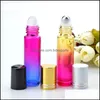 Rolo de vidro de 10 ml em garrafas gradiente de cor rolo com bolas de a￧o inoxid￡vel garrafa de roll-on perfeita para ￳leos essenciais lx5028 entrega 2