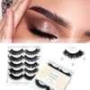 5 Paar 3D-Nerzwimpern-Set, natürliche künstliche Nerz-Wimpern, flauschige D-Locken, falsche Wimpern, dicke, lange, zarte, weiche Augen-Make-up, Vollstreifen-Wimpernverlängerungs-Set, 14 Stile