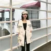 Women Coats And Jackets Spring Summer Sailor Collar Pockets Button Office Lady Womens Wide-waisted Fashion1