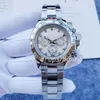Drop-rvs Heren Mechanisch Horloge Shell Gezicht 40mm Diamond Horloges Rubberen Band Fashion Casual Watch292D