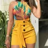 Summer Women Shorts High Waist Casual Solid Beach Belt Skinny Fashion Mature Sexy Slim Fit Lady Jeans 220602