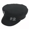 Designer Einfache RB Hut Frauen Männer Street Fashion Stil Sboy Hüte Schwarze Berets Flache Top Caps Drop Ship Cap R8TM