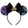 Multicolor Castle Fireworks Show Hair Hoop Children Amusement Park Girls Child Sequin Bow Hairband Christmas Festival 6 5zz H1