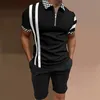 Running Team TrackSuit Casual Polos Fashion Men 2 Piece Set T-shirts Shorts Plus Storlek Två bitar Kort set Polo Tshirts Mens