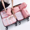 7 PCS/SET Su Geçirmez Twill Seyahat Depolama Çantası Bavul Ambalaj Seti Taşınabilir Bagaj Organizatör Giysileri İç çamaşırı Ayakkabı Düzenli Tespe J220708