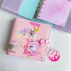 Notatnik Macaron Color Pu skórzana spoiwek Korea Idol Star Po Karta Karta Książka Mini DIY Journal Notebook SaireryNotePads Notepadsn