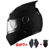 Motorradhelme, DOT-geprüft, 2 Geschenke, Integralhelm, Doppellinse, Motorrad, Doppelvisier, Winter, warm, für Männer und Frauen