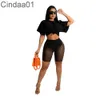 Shorts Clothing Sport Tracksuits For Women Fashion Quality New Summer Navel Exposed Short Mesh Two Piece Set Sportwear