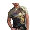 Mode 3d katt tryckt herr polo skjorta t-shirt sommar uggla avslappnad kort ärm o-hals topp överdimensionerad t-shirts män kläder tees
