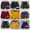 Just Don Team Basketball Shorts Wear Sport Pant With Pocket Zipper Sweatpants Hip Pop Purple Blue White Mens Stitched Size S-XXXL