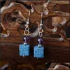 Charm Bohemia Retro Lava Stone Beads Charms Earrings Diy Essential Oil Diffuser Jewelry Women Volcanic Cubic Earring Drop Dhseller2010 Dhg9L