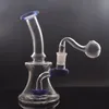 Bong di vetro inebriante all'ingrosso Narghilè Pipa ad acqua per fumatori Soffione doccia Perc 7 pollici 14 mm Beaker comune Bong 5 mm di spessore Piccoli impianti di cera con tubo per bruciatore a nafta in vetro maschio