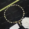 Vintage hängsmycken halsband för män kvinnor designer brons guld halskläder kvinnor smycken lyx g diamant kärlek pärla fest halsband gåva