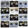 NCAA Throwback Football 36 Jerome Bettis Maillots Rétro Stitch 43 Troy Polamalu 58 Jack Lambert 33 Merril Hoge 47 Mel Blount 52 Mike Webster Jersey